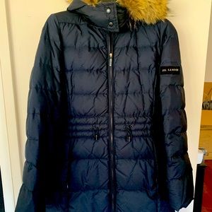 Jill Sander down puffer coat with fur trim size S